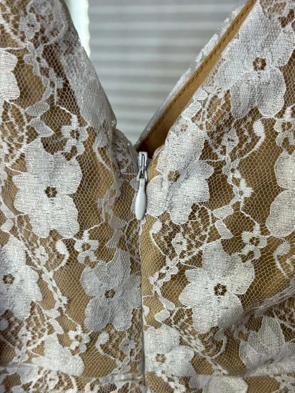 Lulus Frilled To Be Here White Lace Ruched Mini Dress Size Small - Picture 7 of 10